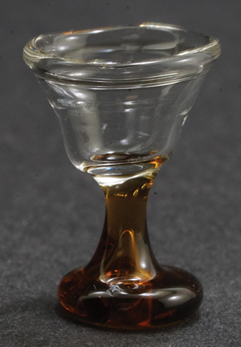 Dollhouse Miniature Wine Glass, Amber Stem